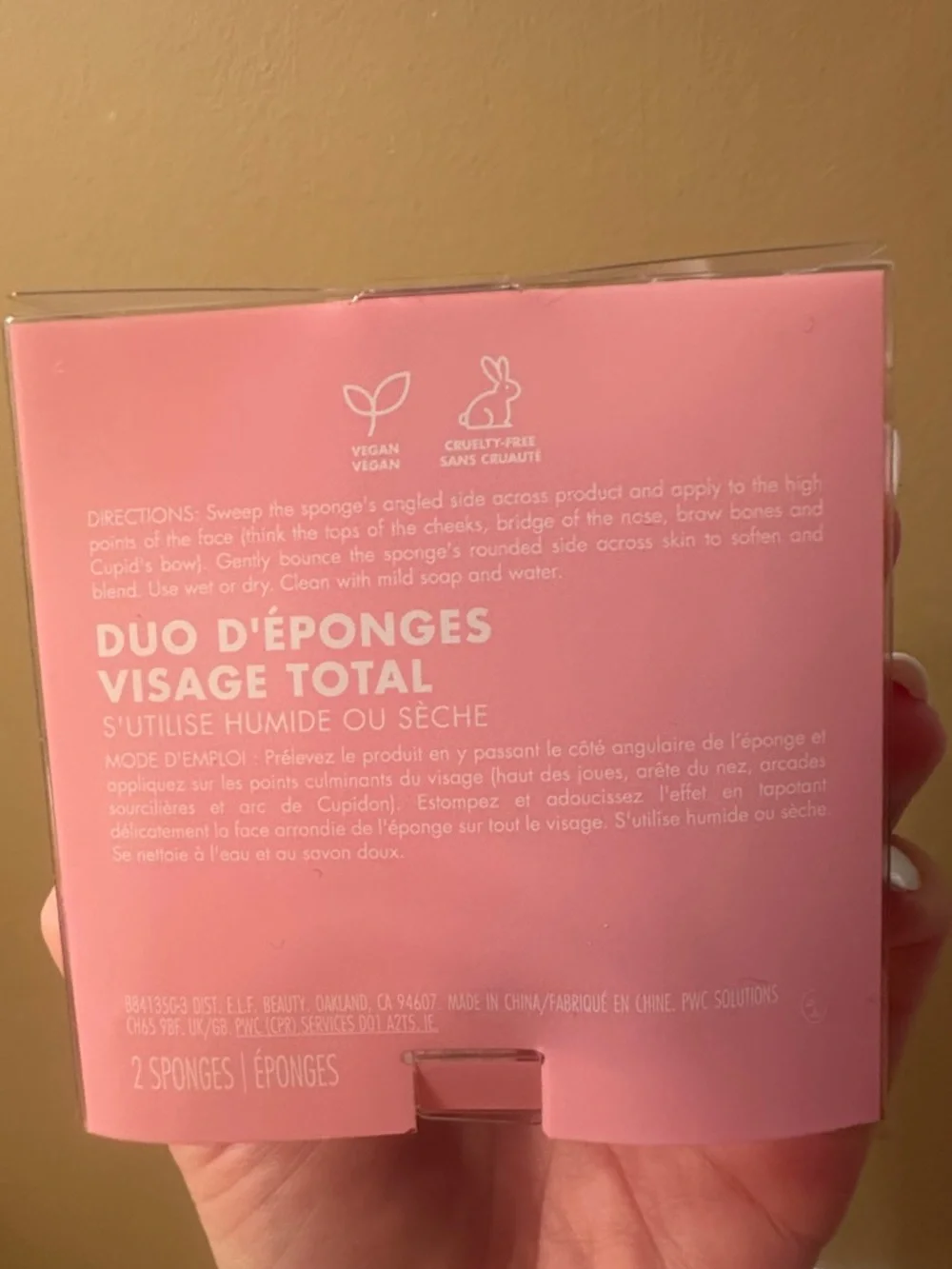 e.l.f. Total Face Sponge Set of 2 Duo - Deep Pink